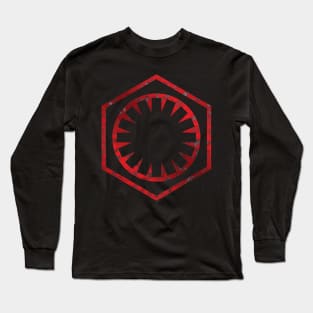 The First Order/New Imperial Logo - Red Metal Weathered Long Sleeve T-Shirt